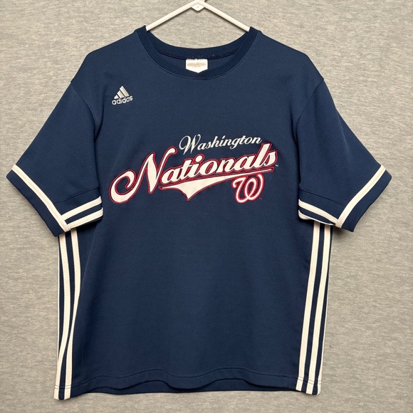 adidas Other - Adidas Washington Nationals Jersey Shirt Embroidered Baseball MLB Navy ‎ Medium